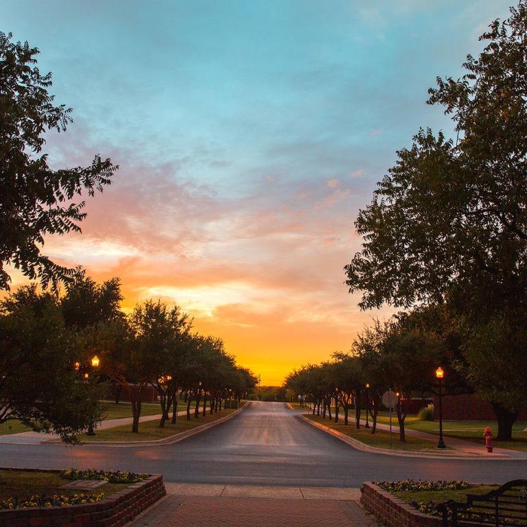 HSU campus at sunset